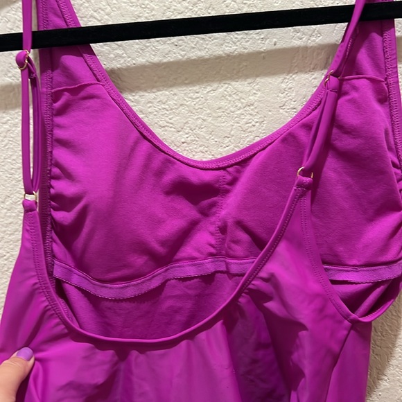 Women’s One Piece Fuchsia Bathing Suit - Picture 3 of 5